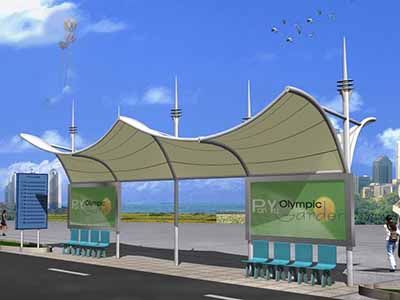 公交站臺(tái)膜結(jié)構(gòu)