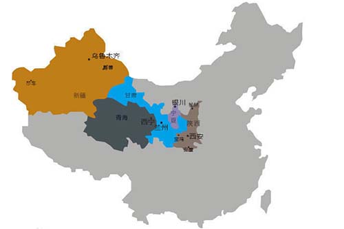 西北地區(qū)區(qū)位圖(地圖尺寸有限我國海南未標注)