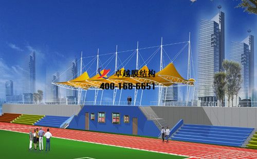 鄂州膜結構看臺/主席臺【 鄂州市經貿學校等】設計施工案例