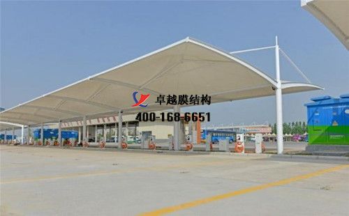?？h膜結(jié)構(gòu)充電站樁停車棚/雨棚【?？h漢生食品有限責(zé)任公司等】工程設(shè)計(jì)施工案例