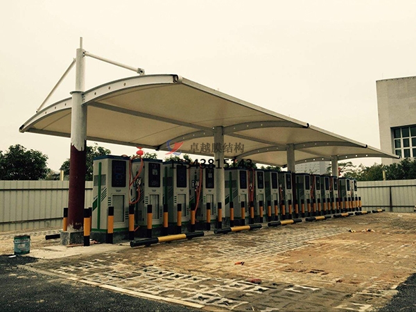 樂至膜結(jié)構(gòu)【充電站防雨篷】停車棚設計安裝
