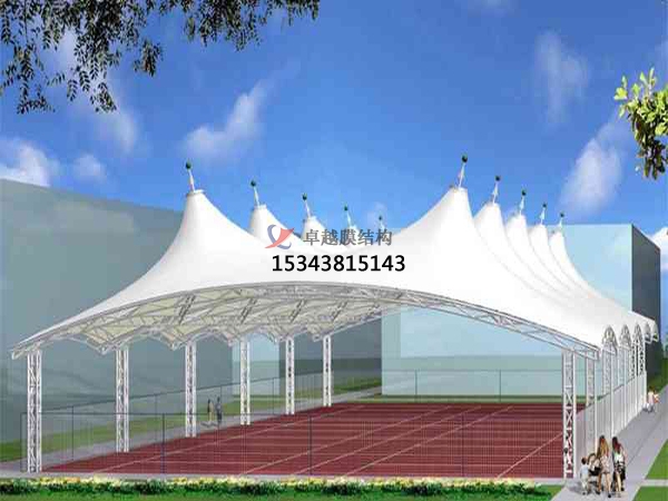 寧夏網(wǎng)球場膜結構頂蓋/籃球場屋頂/門球場雨棚安裝