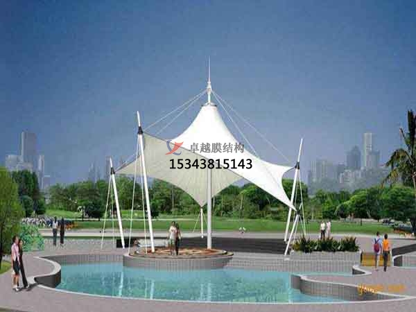 新鄉(xiāng)商業(yè)廣場<font color='red'>張拉膜結(jié)構(gòu)</font>景觀棚/雨棚設(shè)計搭建