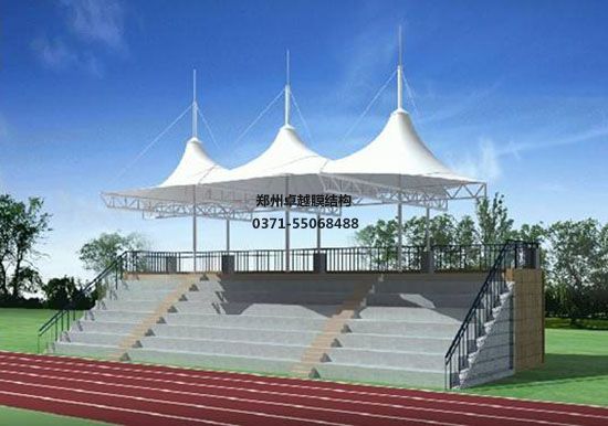 河北<font color='red'>膜結(jié)構(gòu)看臺(tái)</font>/舞臺(tái)【河北省科技工程學(xué)校等】工程設(shè)計(jì)施工案例